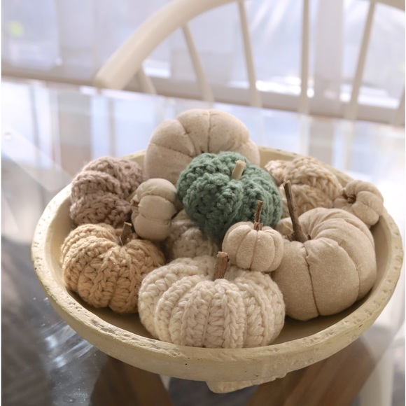 Curated set of handmade pumpkins bring an elevated earthy charm to home décor. - Picture 1 of 4